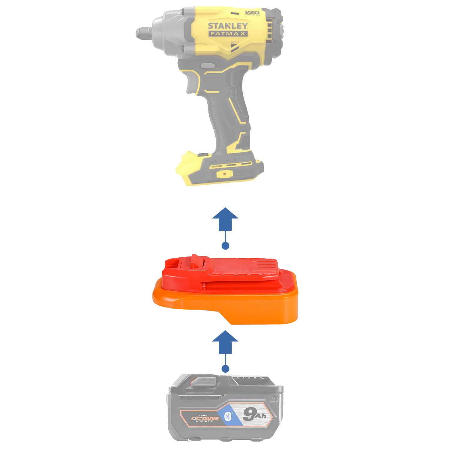 RIDGID 18V to Stanley V20 Battery Adapter-0