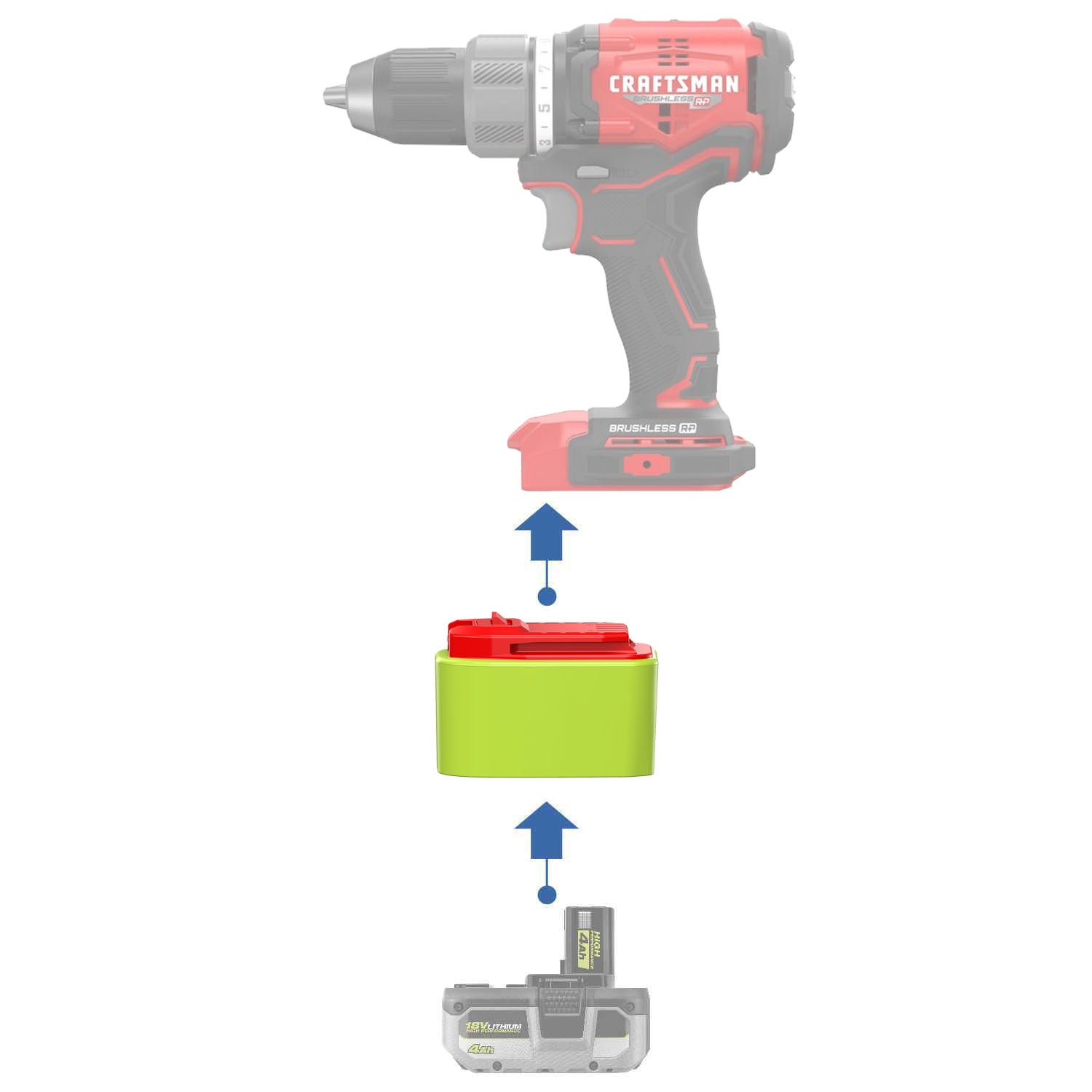Ryobi 18V to Craftsman 20V Battery Adapter-0