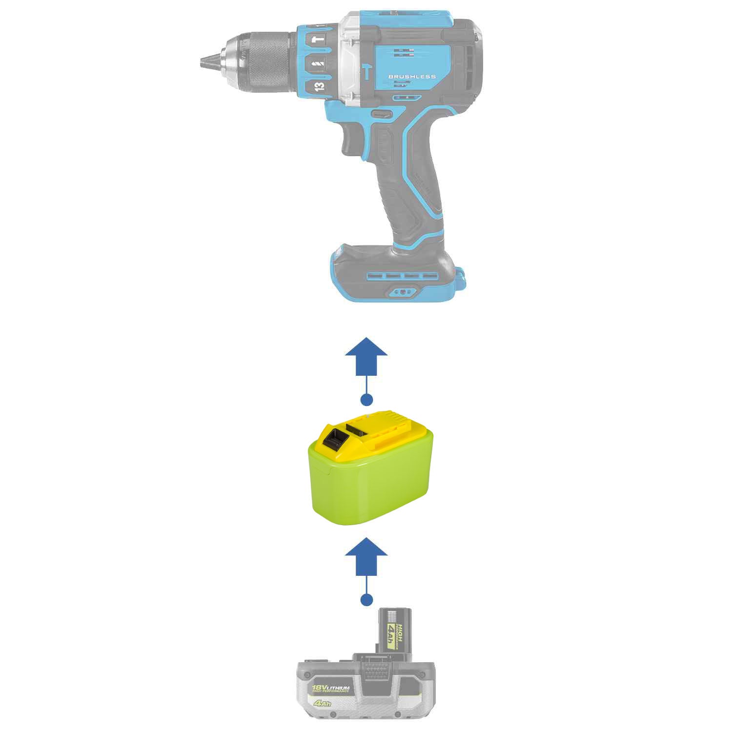 Ryobi 18V to Hercules 20V Battery Adapter-0