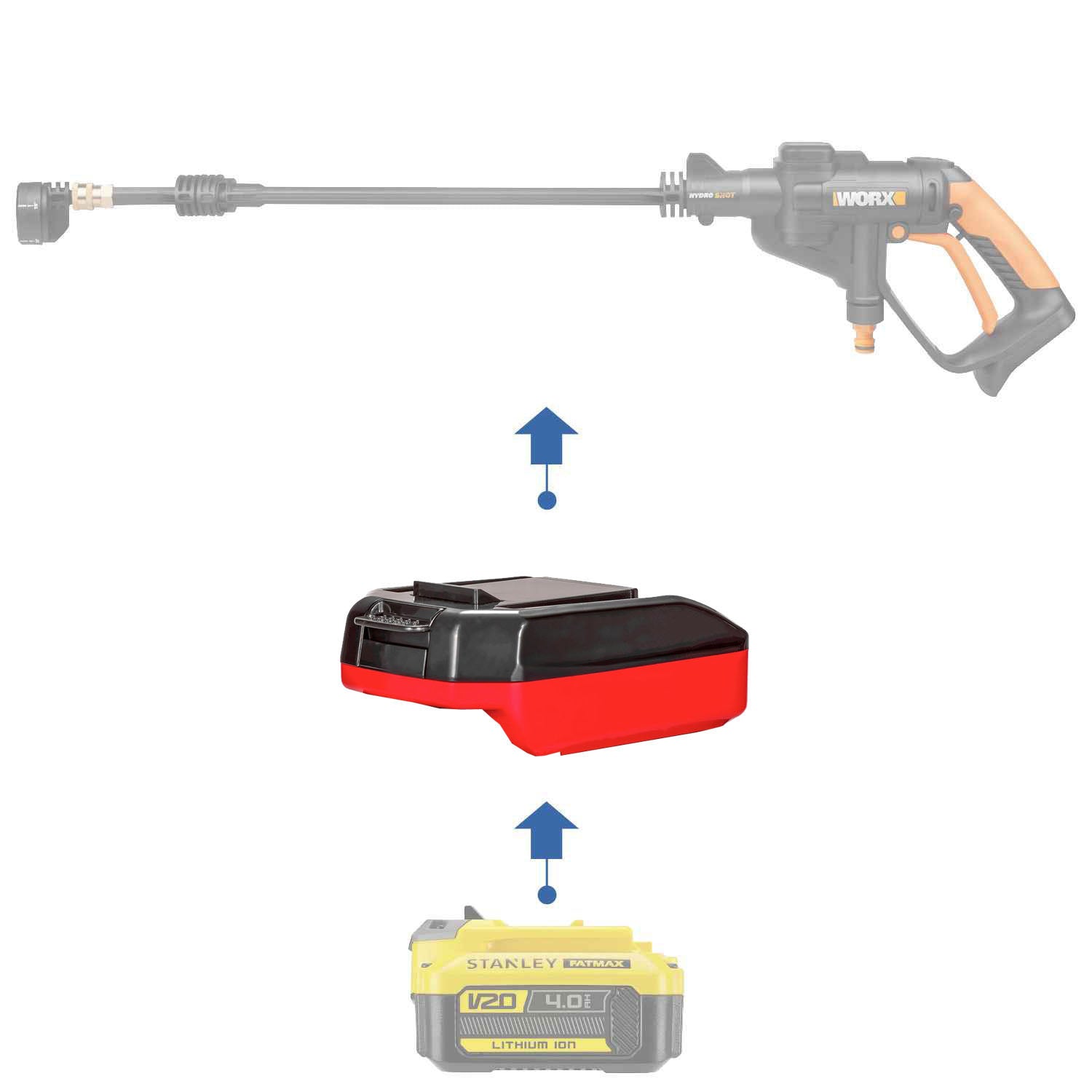 Stanley V20 to WORX 20V PowerShare (Orange) Battery Adapter-0