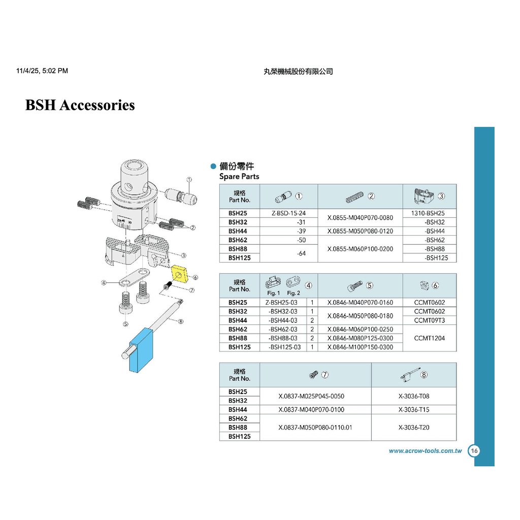 Acrow 1310-BSH62 – Insert Holder for BSH62 Boring Heads-5