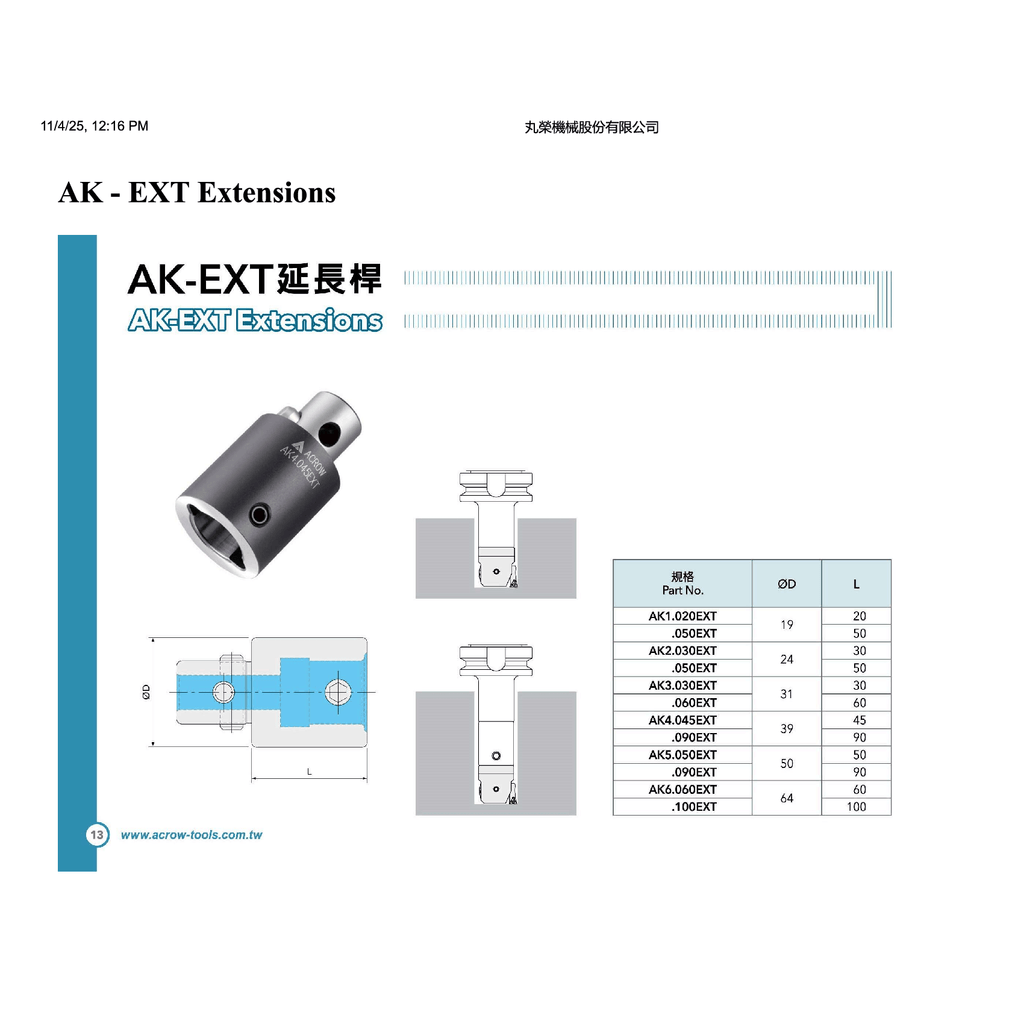 Acrow AK1-020EXT Extension – 20 mm-1