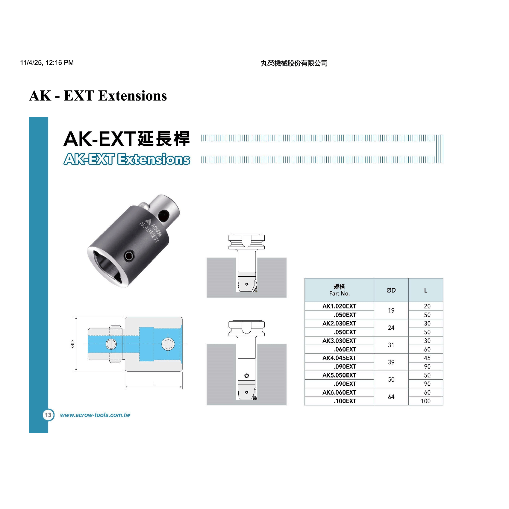 Acrow AK1-020EXT Extension – 20 mm-1