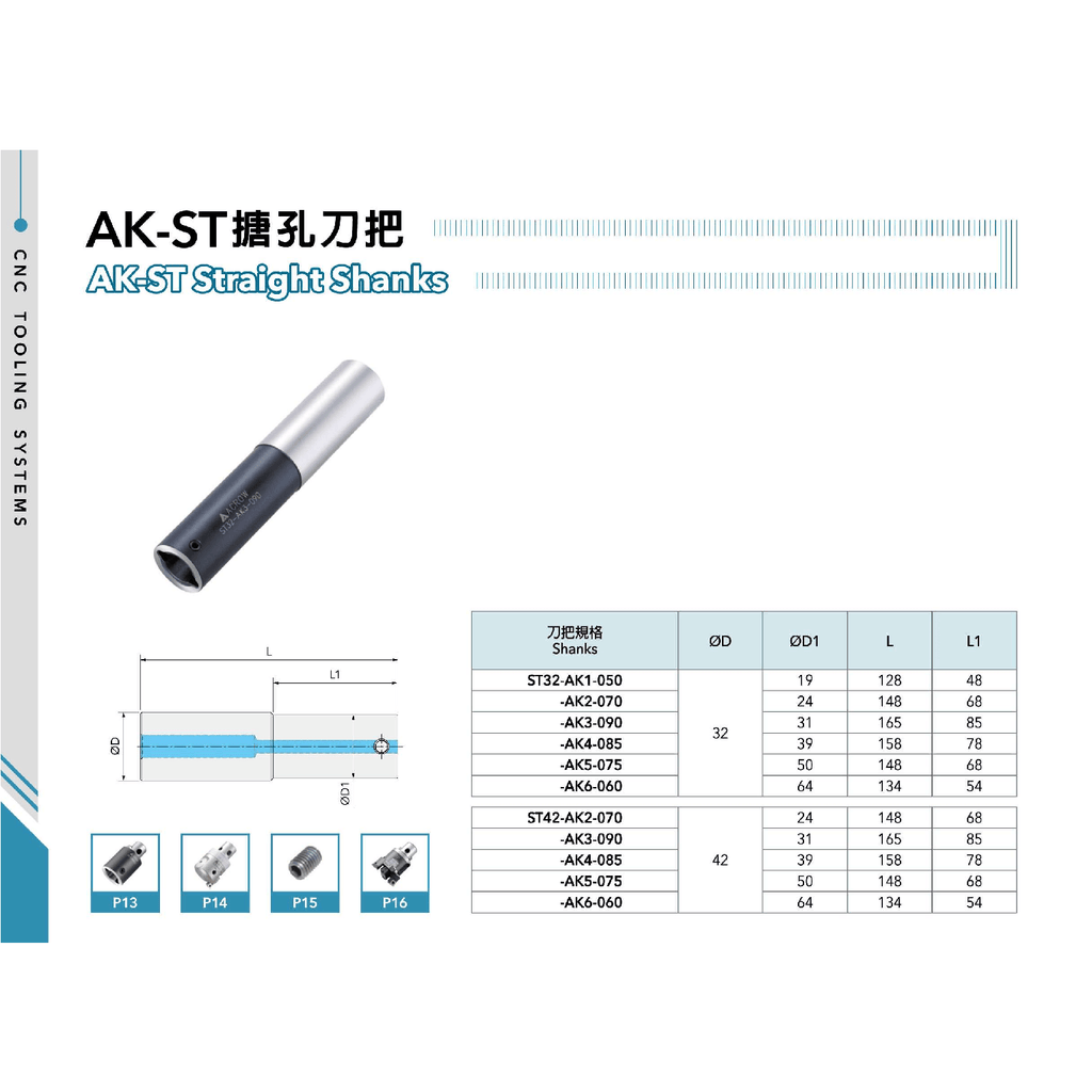 Acrow ST32-AK3-090 – AK Modular Boring Shank (Ø31 mm, 165 mm Length, 85 mm Gauge)-2