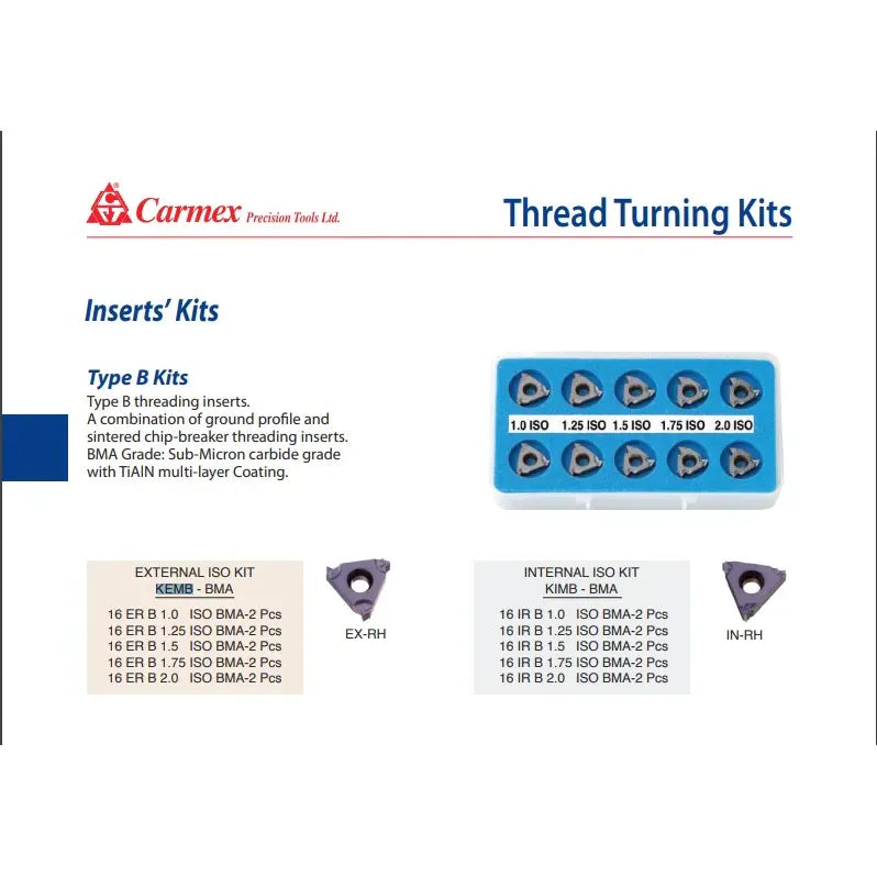 Carmex Internal Threading Insert Set / KIMB-BMA-1