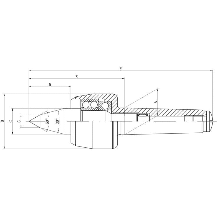 Morse Taper 3 Extended Nose High Speed Live Centre-2