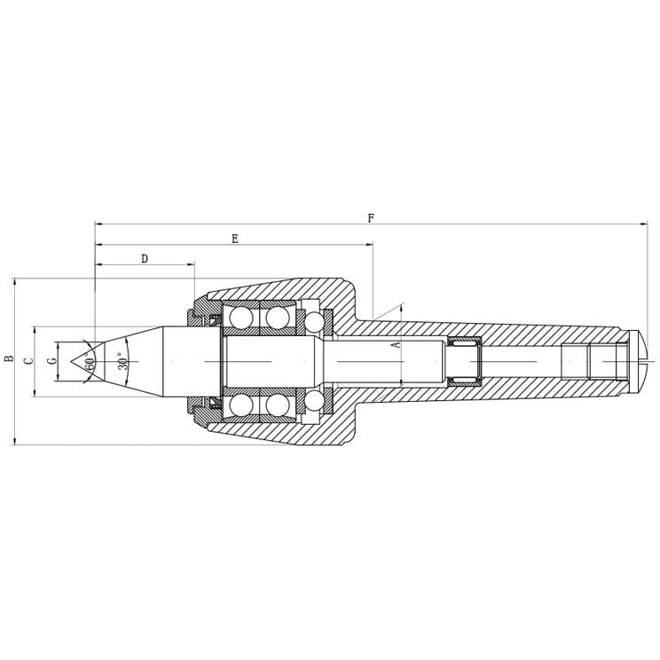 Morse Taper 4 Extended Nose Precision High Speed Live Centre-2