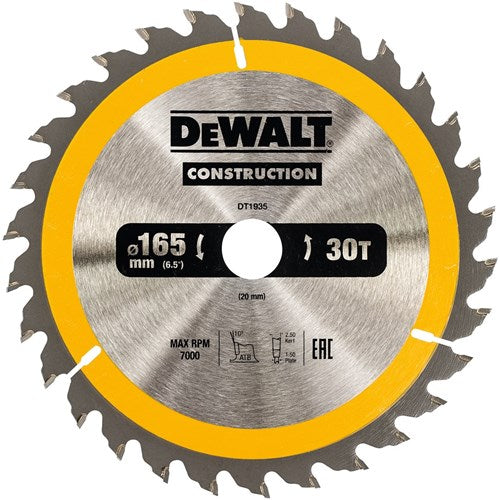 Dewalt accessories circular saw blade 165x20x30t - dt1935-qz-0