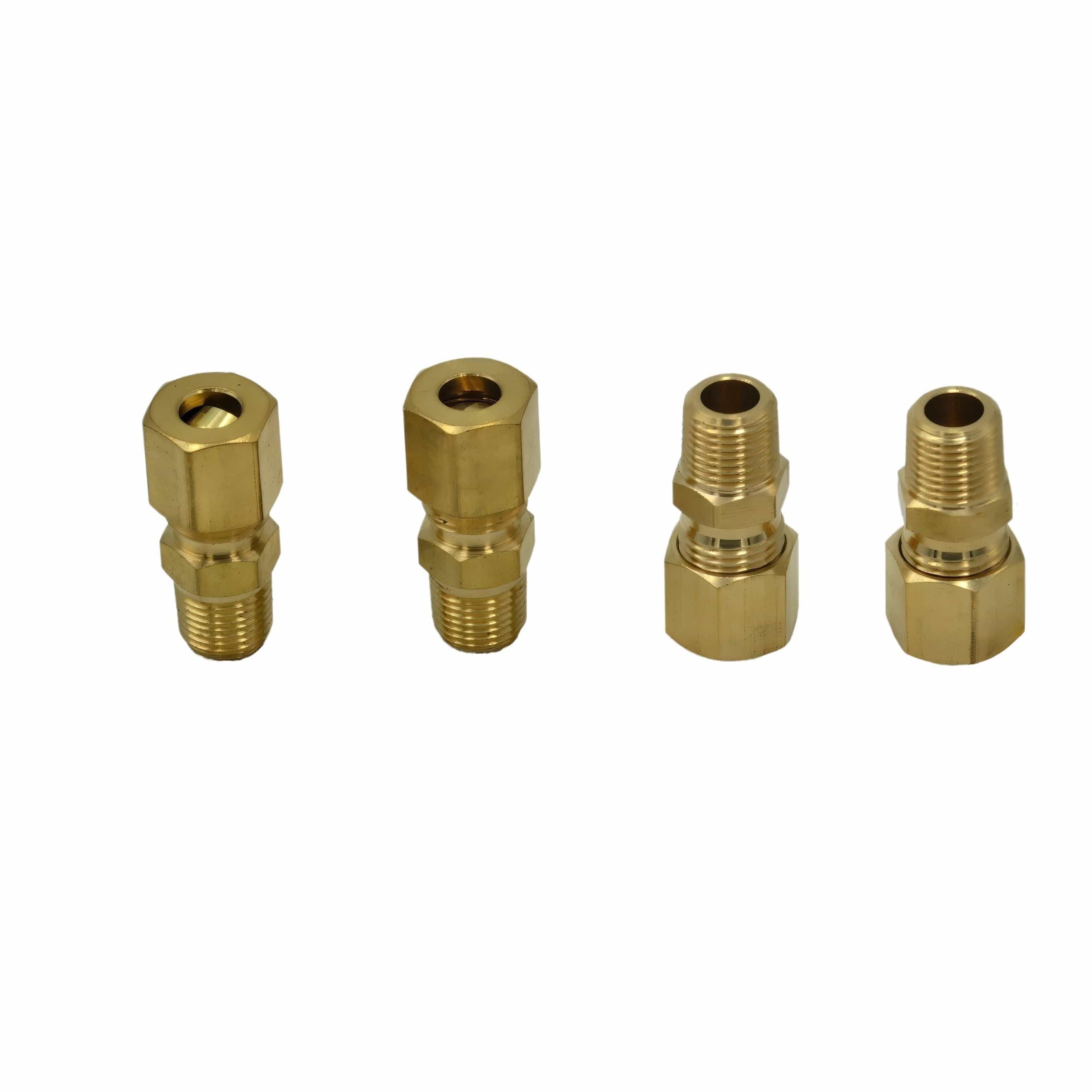 4pc Brass Compression Male Female Connector (T1/4xM1/8)-2