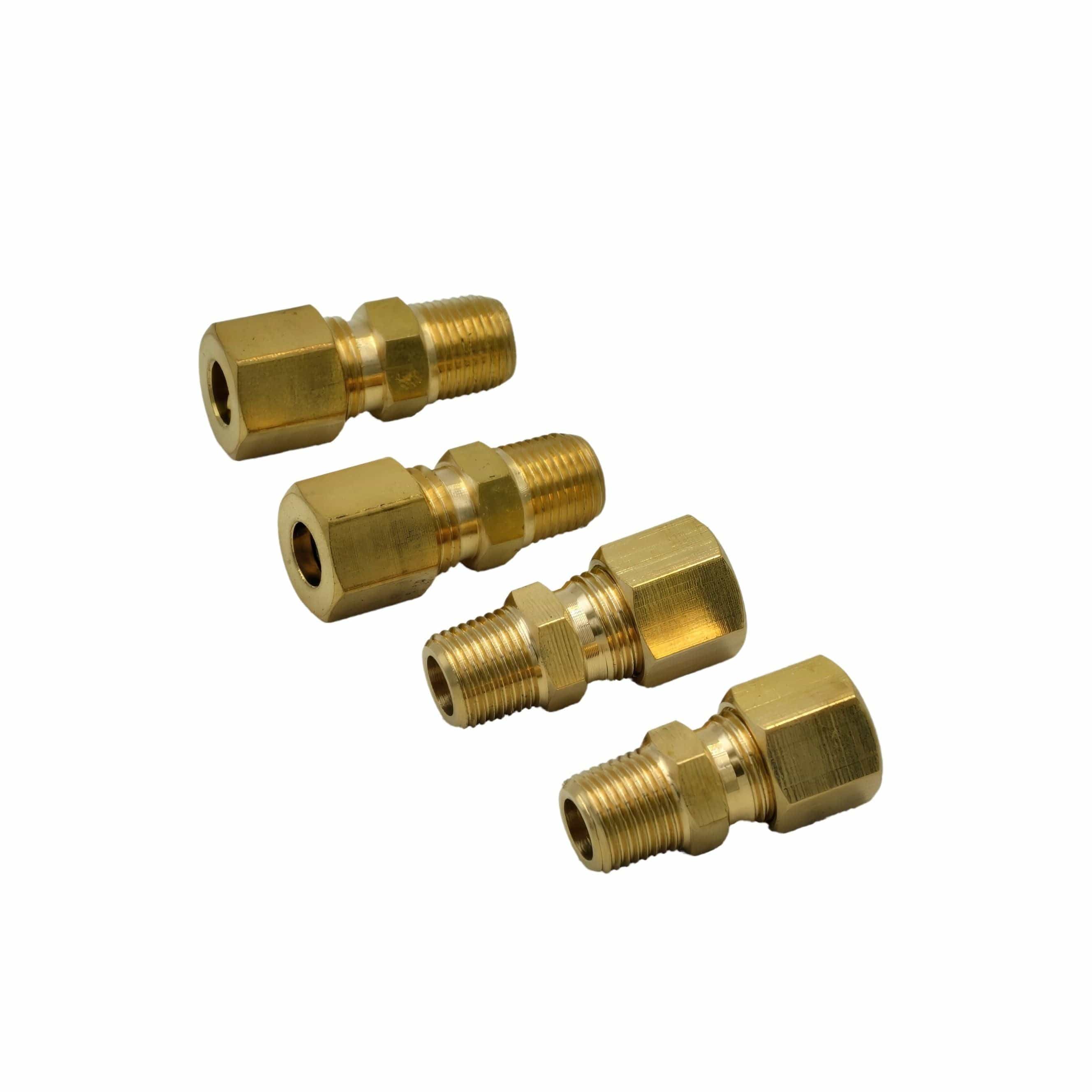 4pc Brass Compression Male Female Connector (T1/4xM1/8)-1