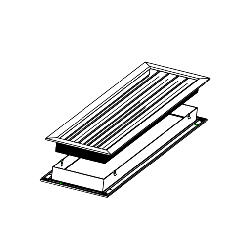 Ductsure Door Relief Vent Grille (Anodized Aluminium) – DG-A-636631-4