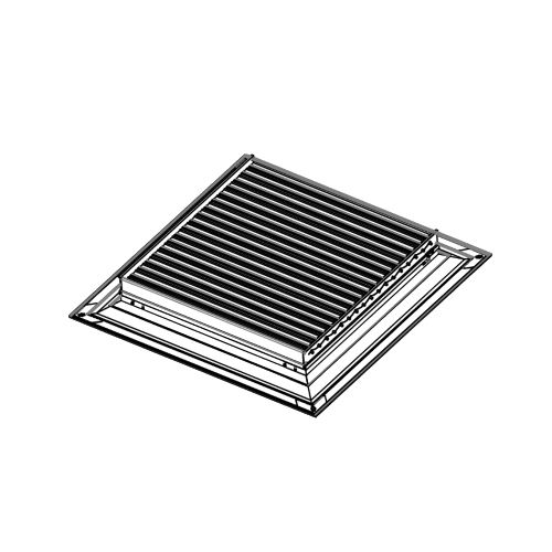 Ductsure White Aluminium Vent Grille – Square Face Slat (445 x 445 mm) - LFD-4A 445/300-3