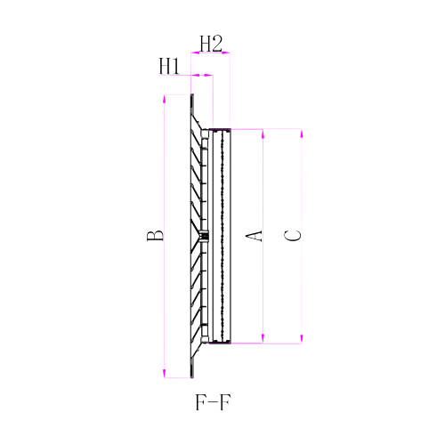 Ductsure White Aluminium Vent Grille – Square Face Slat (445 x 445 mm) - LFD-4A 445/300-2