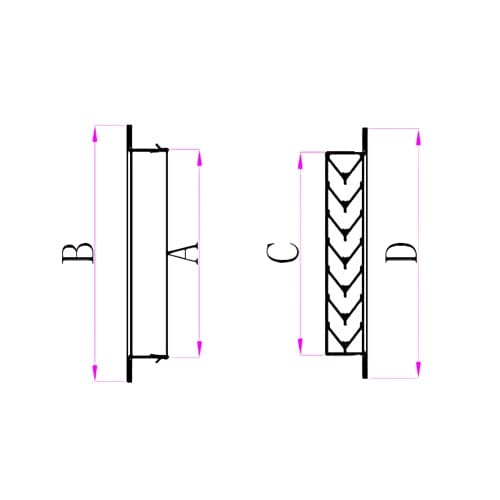 Pack of 4 Ductsure Door Relief Vent Grille Aluminium DG-A 600250-3