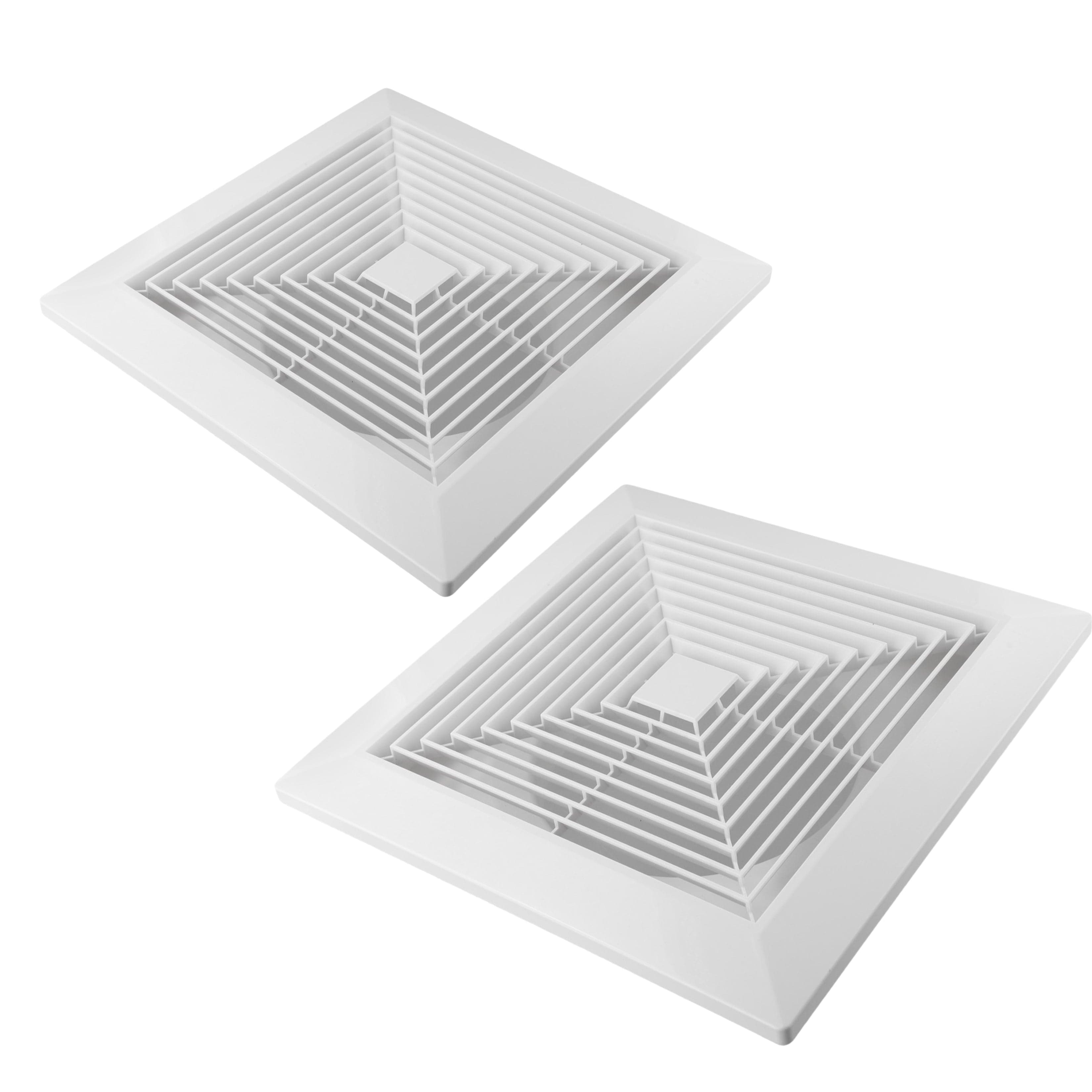 Twin Pack Ductsure 100mm Port Square Ceiling Diffuser With Adaptor Plate-0