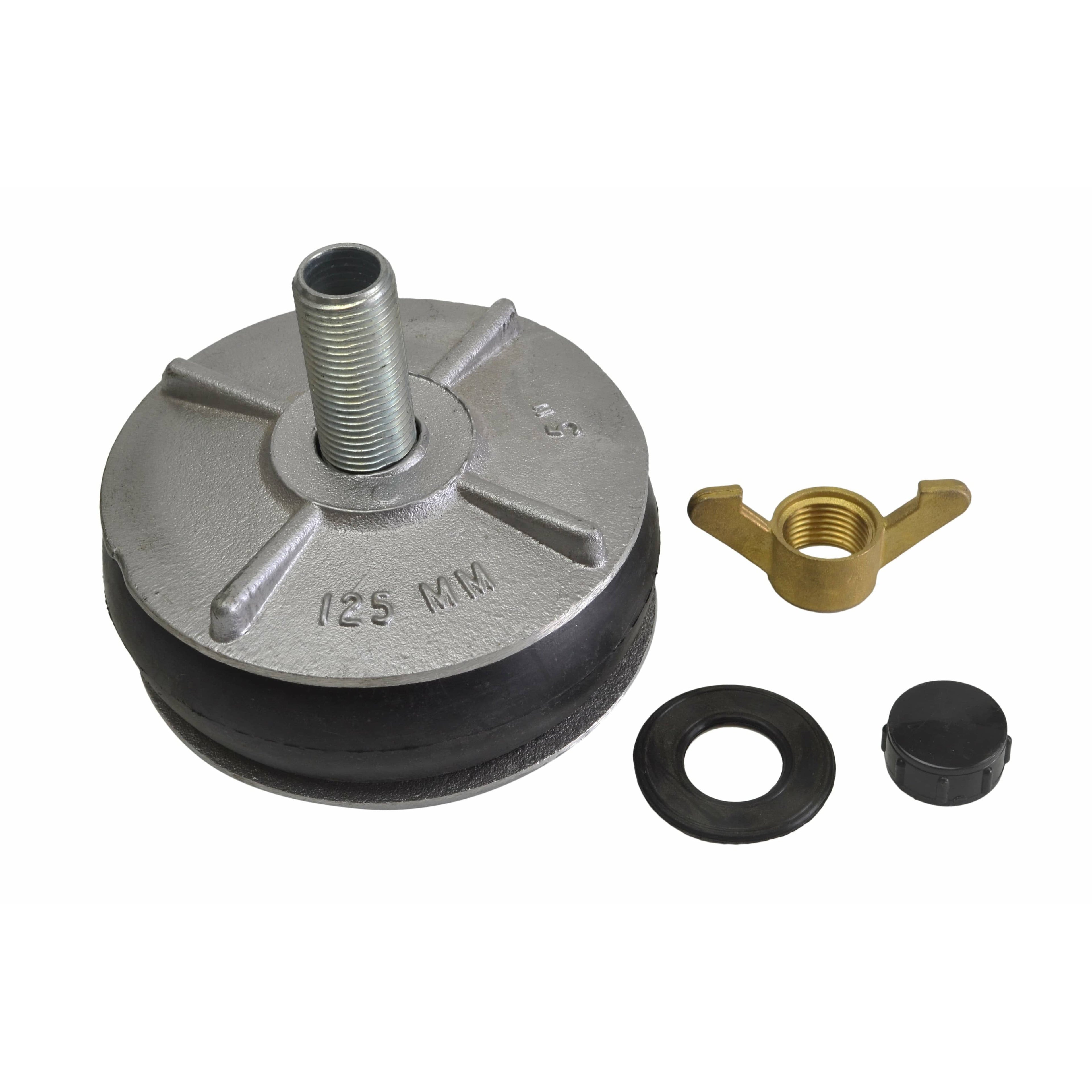 Aluminium Alloy pipe plug with 13 mm bypass 125-142 mm-4
