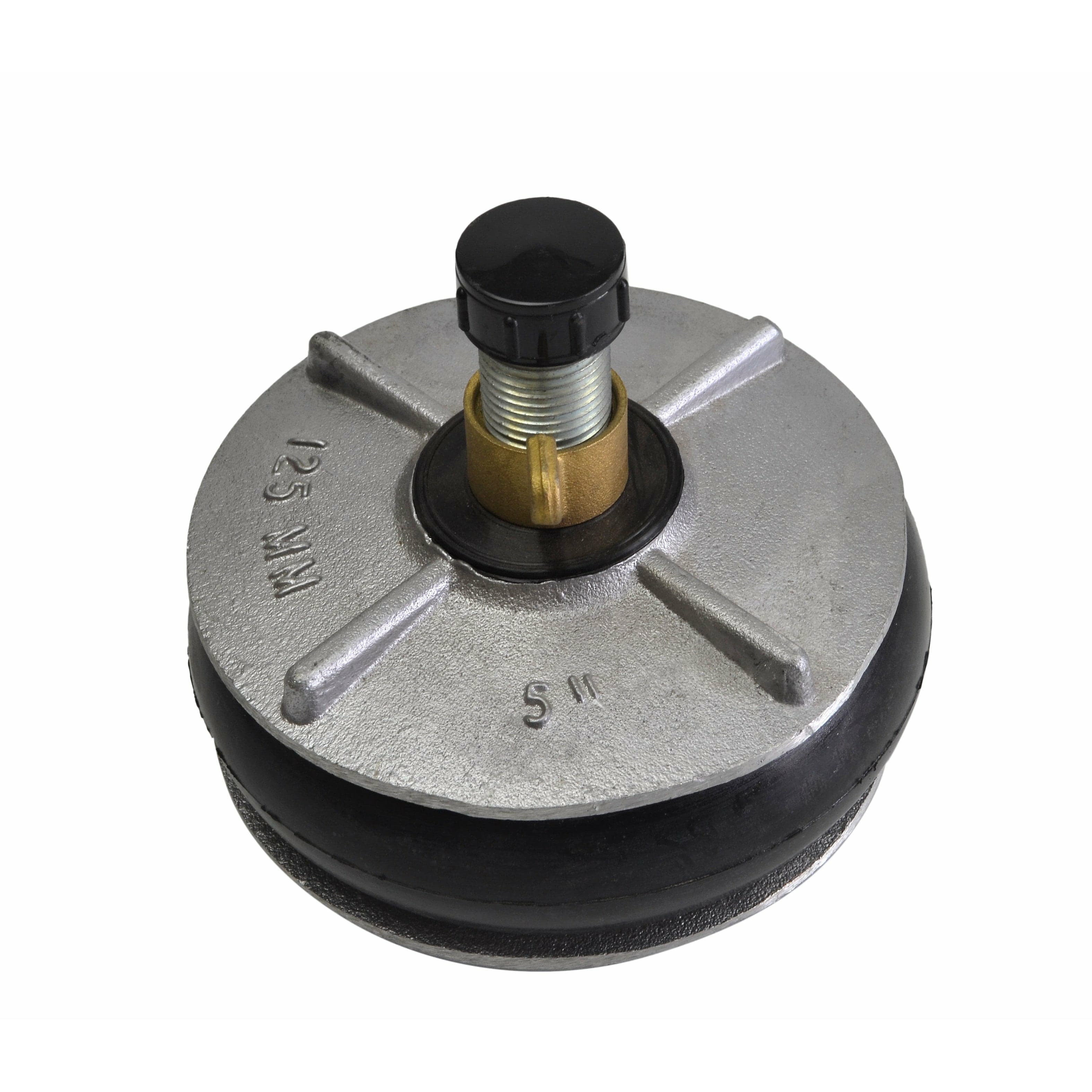 Aluminium Alloy pipe plug with 13 mm bypass 125-142 mm-0