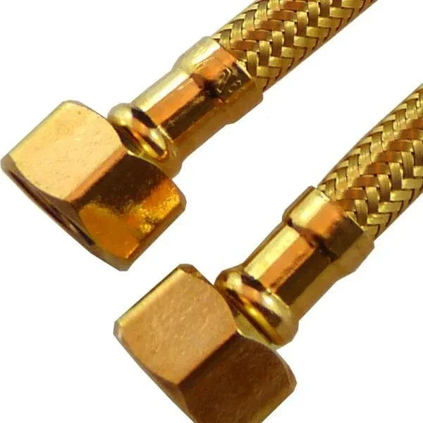 Haron B4F24G 24″ (600mm) GOLD 1/2″F x 1/2″F Stainless Steel Braided Hose-0