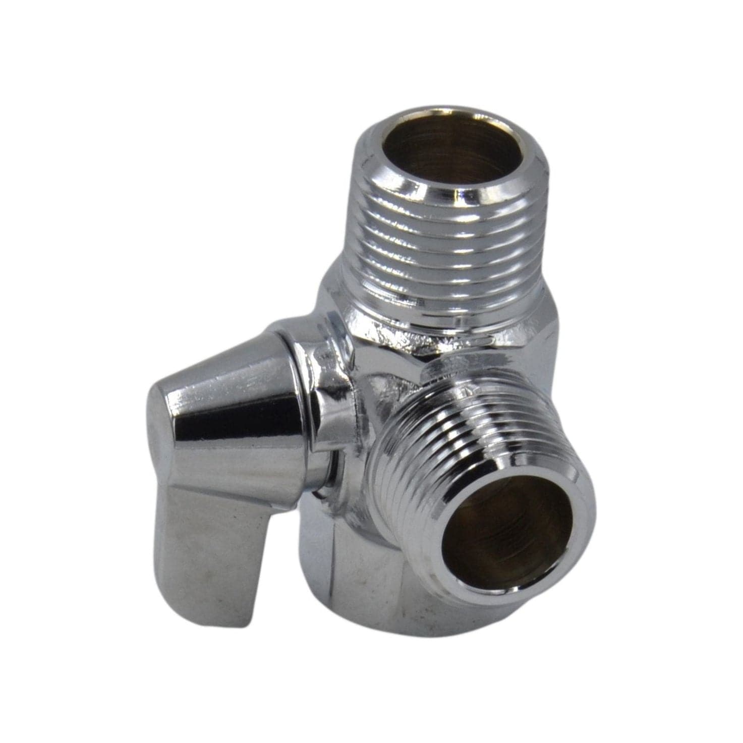 Chrome Two Way Shower Arm Diverter Valve Shower Head Splitter-4