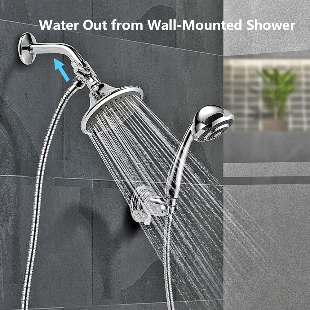 Chrome Two Way Shower Arm Diverter Valve Shower Head Splitter-3