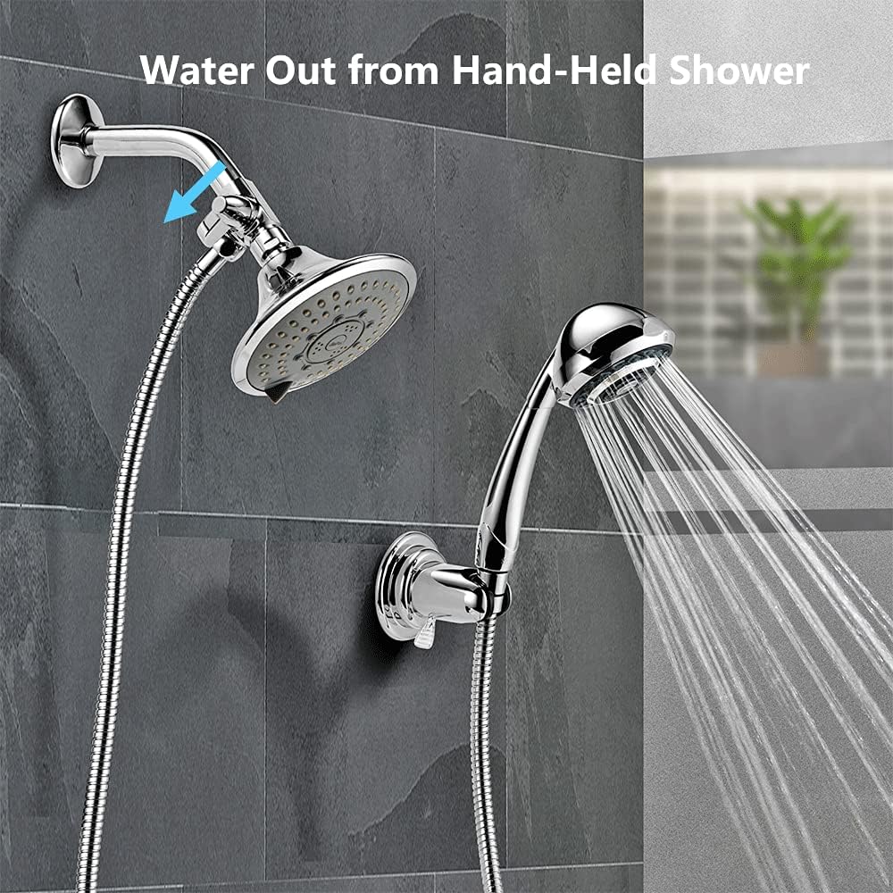 Chrome Two Way Shower Arm Diverter Valve Shower Head Splitter-1