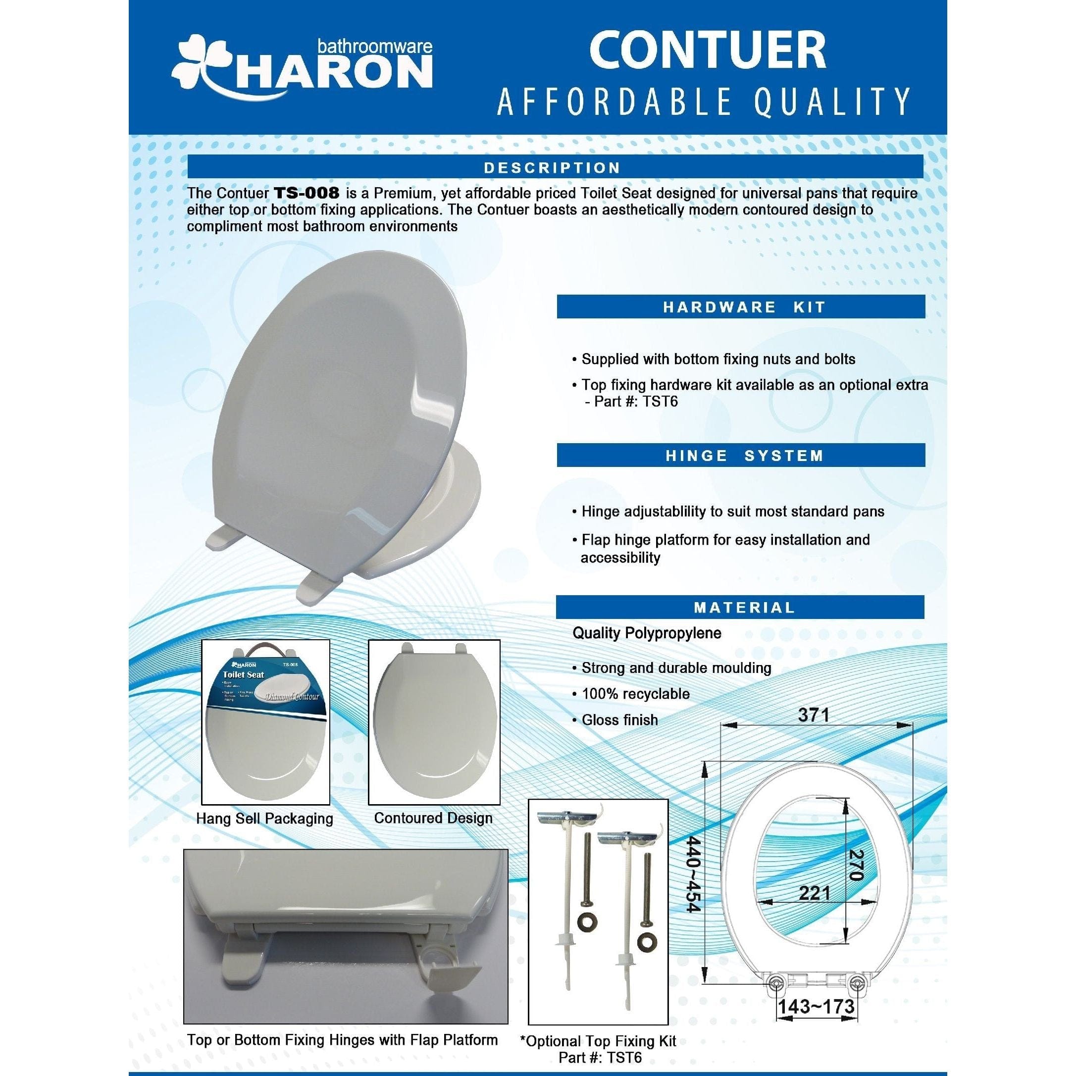 Haron TS-008 DIAMOND CONTOUR Toilet Seat-4