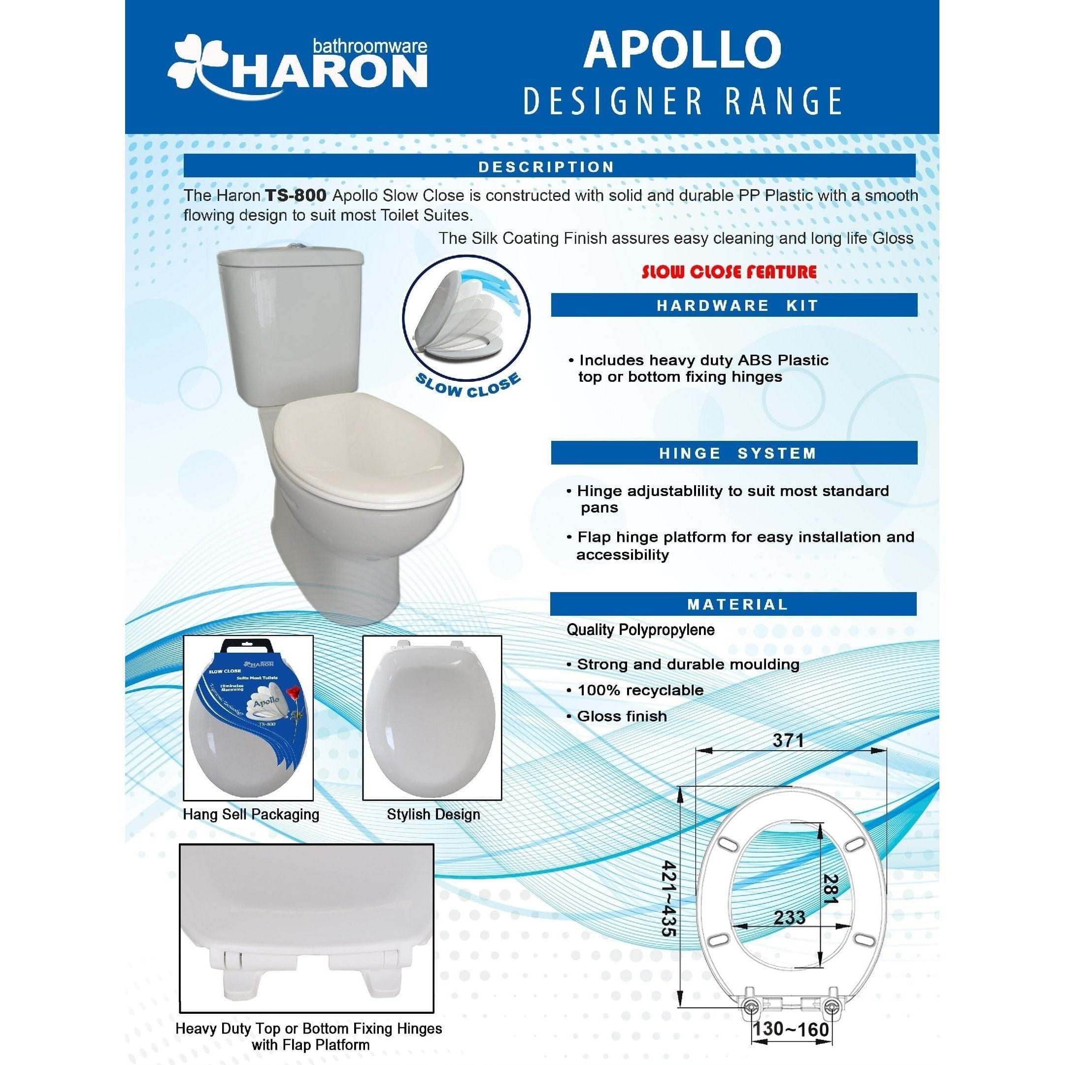 Haron TS-800 APOLLO Slow Close Toilet Seat-4