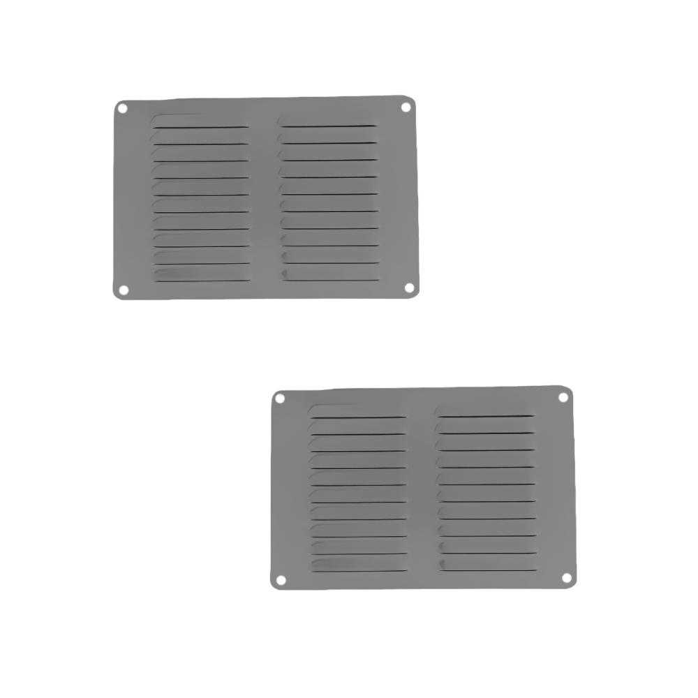 Haron 2251S Aluminium Vents – Anodised Silver 225 x 150mm Pack of 2-0