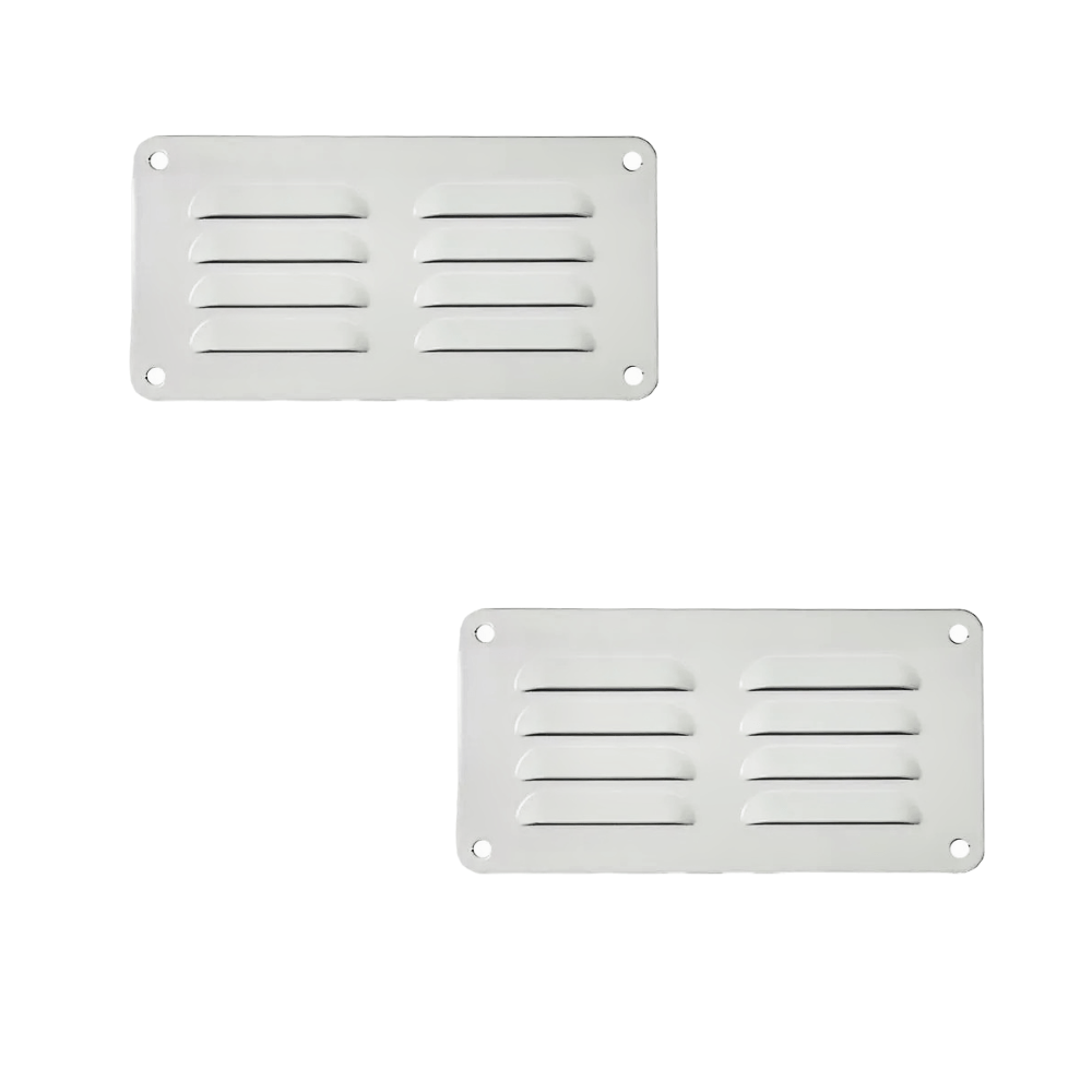 Haron 2257W Aluminium Vents –  White 225 x 75mm Pack of 2-0