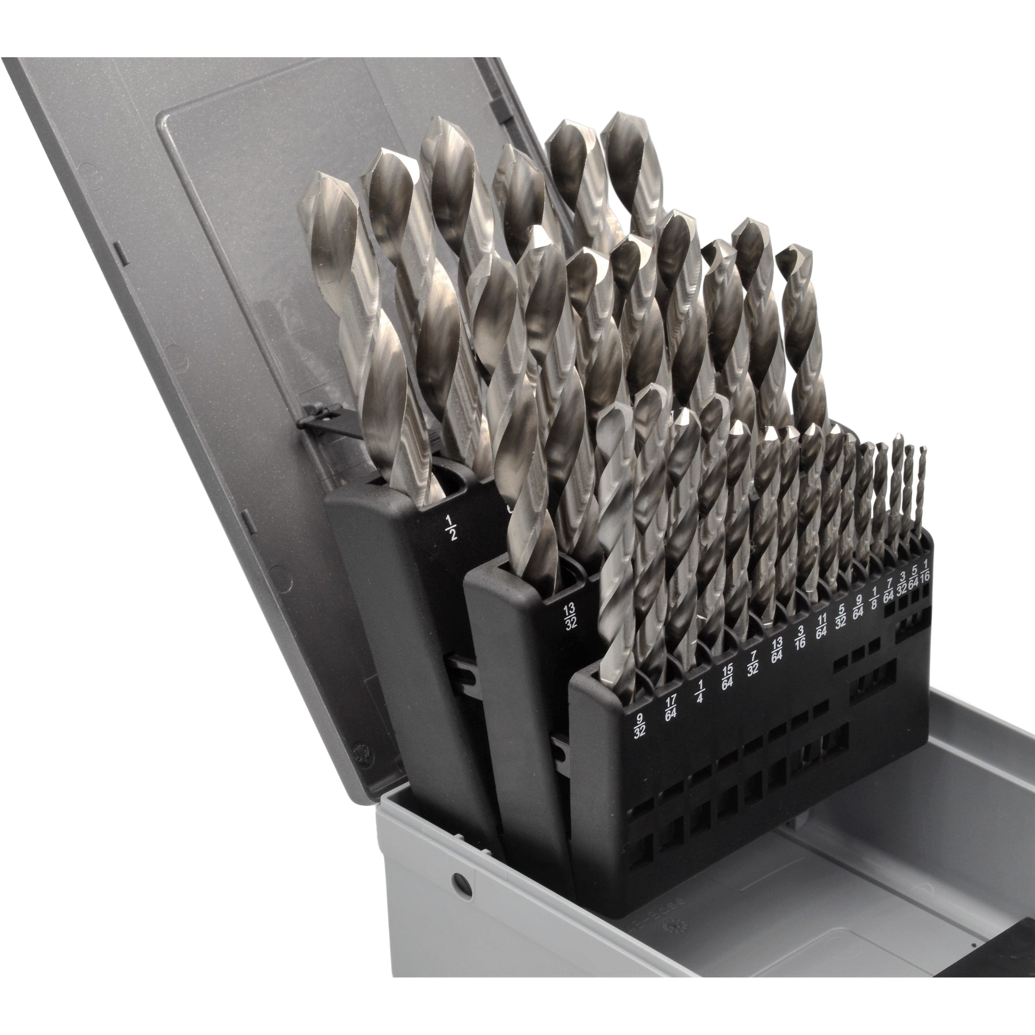Hepyc 1/16"- 1/2" HSS Drill Bit Set 1/64 Increments 29 Pc Kit-0