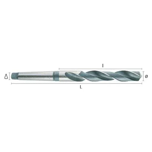 Hepyc 16mm HSS Morse Taper Shank Drill MT2 DIN 345-1