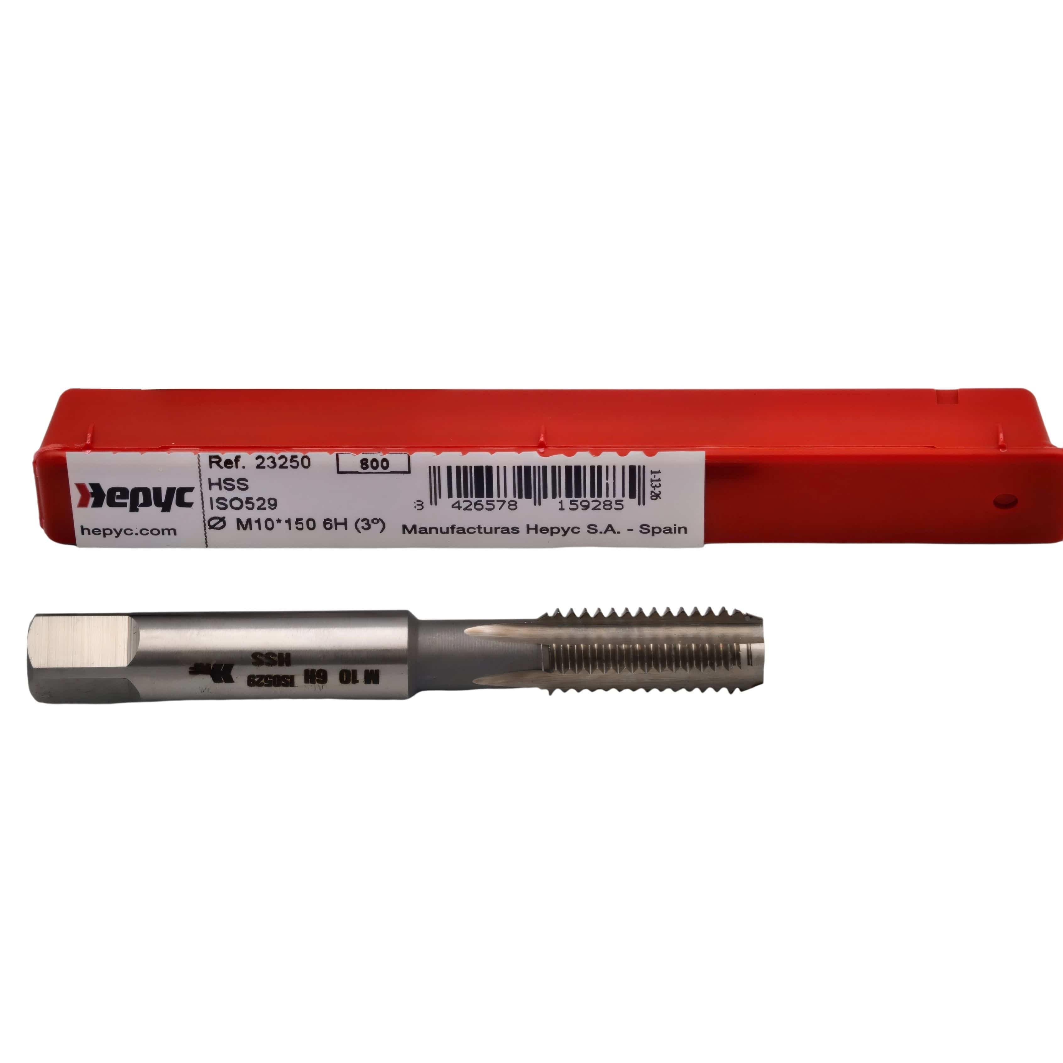 Hepyc 23250 – M10 x 1.5mm HSS ISO529 Straight Flute Hand Tap 6H Bottoming-0