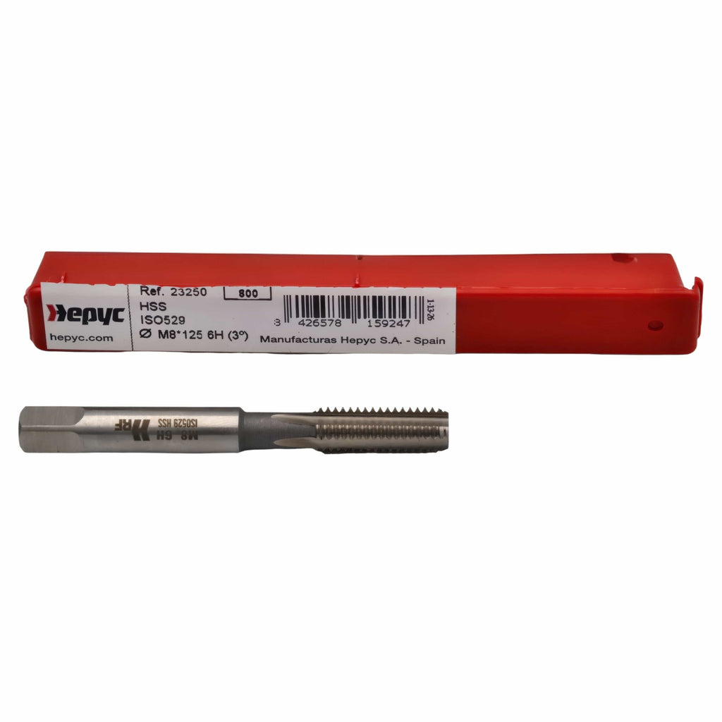 Hepyc 23250 – M8 x 1.25mm HSS ISO529 Straight Flute Hand Tap 6H Bottoming-0