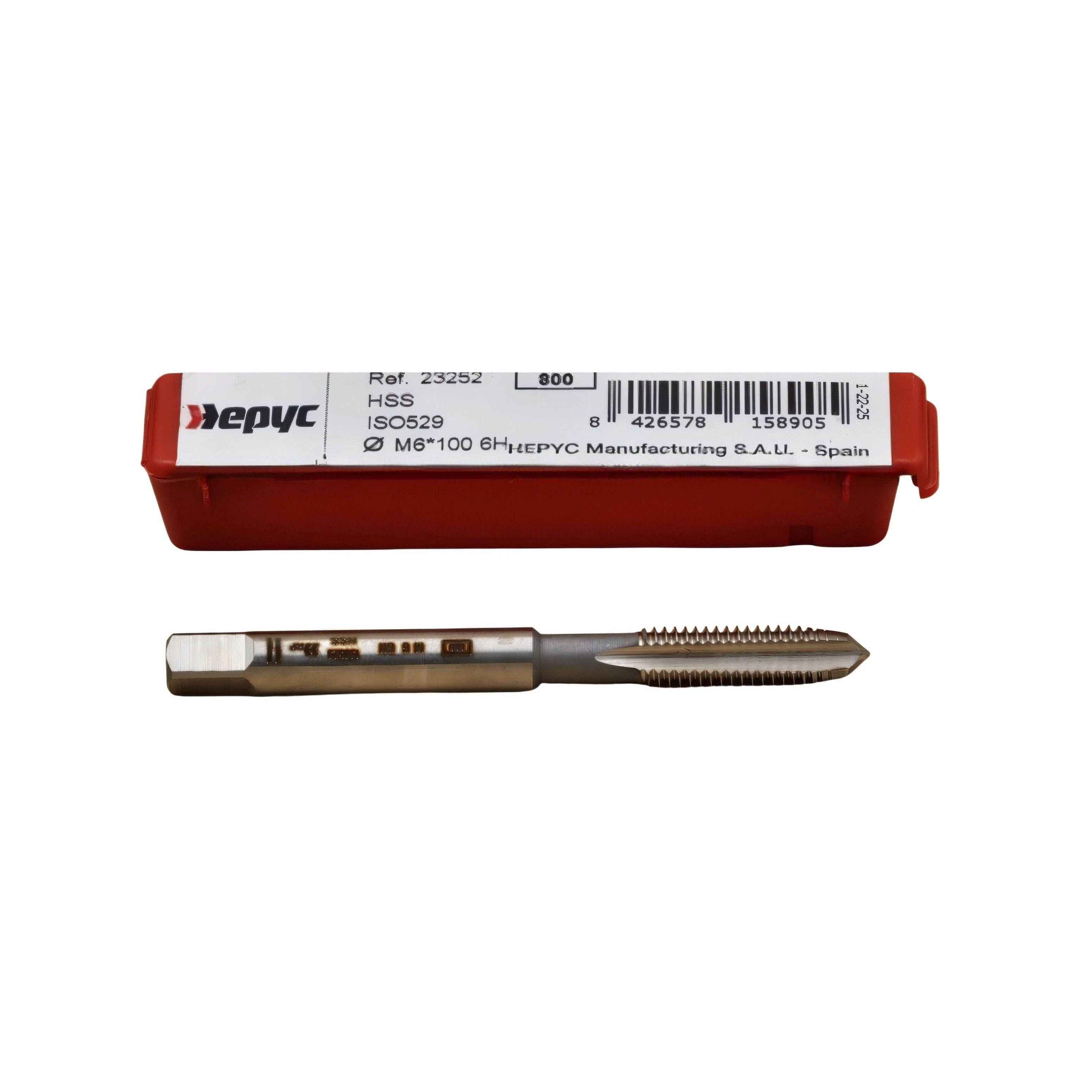 Hepyc Machine Tap HSS ISO 529B M6 × 1.00 – DIN 13 Form B Gun, 6H-2