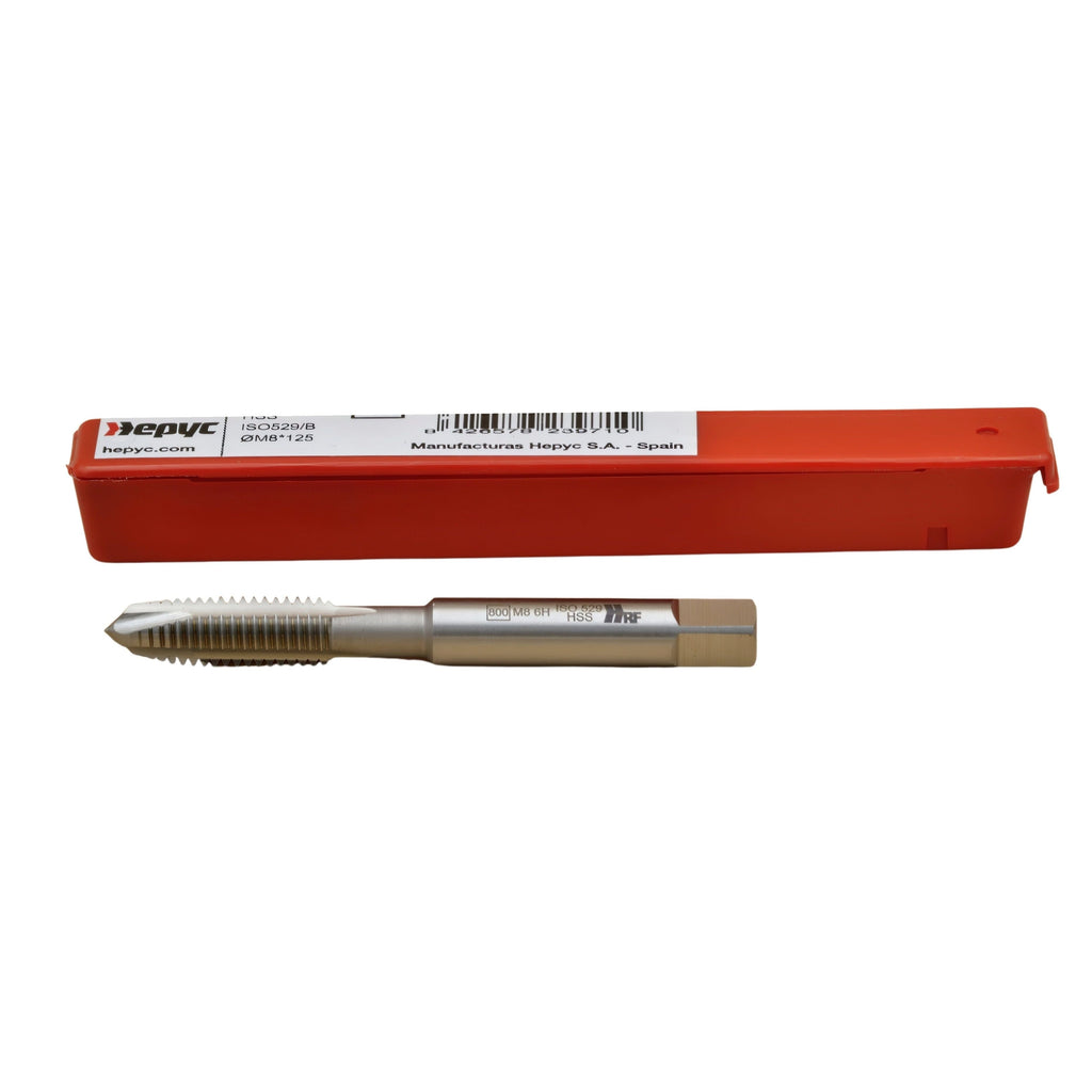 Hepyc Tap HSSE ISO 529B M8 × 1.25 – DIN 13 Form B Gun, 6H, 3XD-5