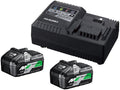 Hikoki boosterpack - 2 x bsl36b18 multivolt accu 36v 4.0ah/ 18v 8,0ah li-ion + uc18ysl3 snellader - uc18ysl3wb2-0
