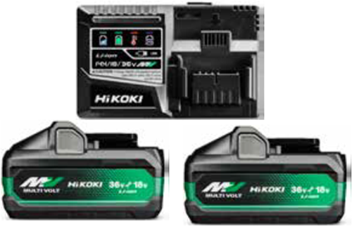 Hikoki UC18YSL3WJZ Multi-Volt Booster Pack - 2 x 8Ah 18V / 4Ah 36V + UC18YSL3 Quick Charger - UC18YSL3WJZ-0