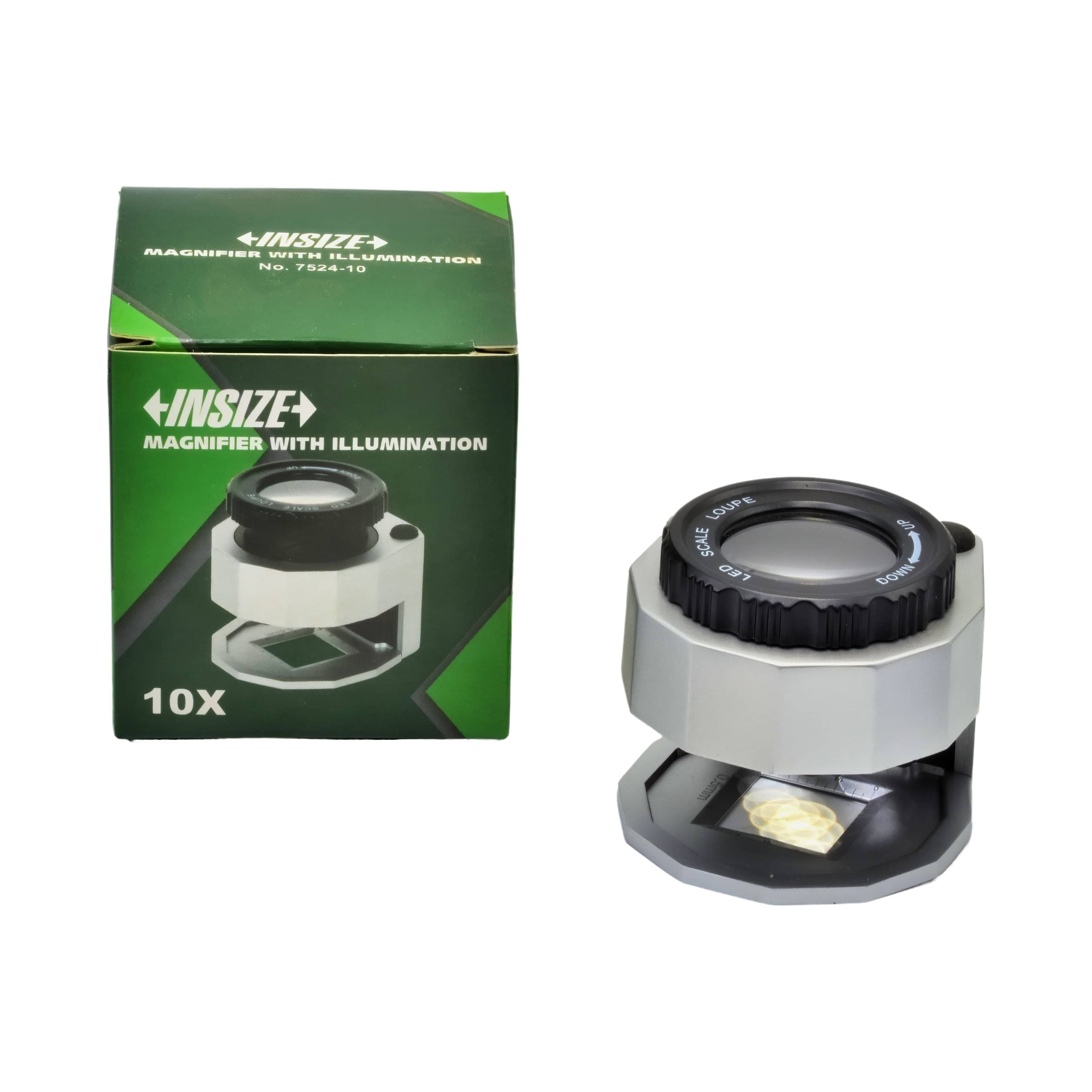 Insize Magnifier 10x with Illumination - Series 7524-10-2