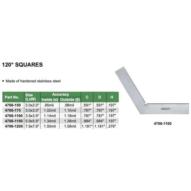 Insize 120° Square 100x100mm Series 4706-1100-4