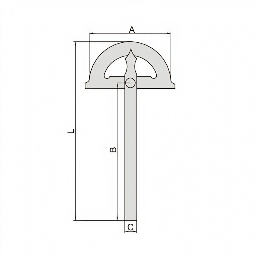 Insize 180° Protractor 80x120mm Range Series 4799-180-3