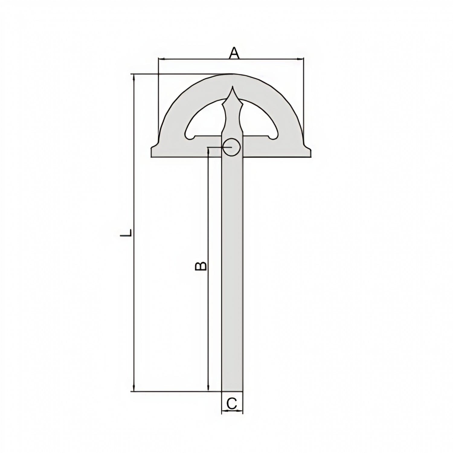 Insize 180° Protractor 80x120mm Range Series 4799-180-3