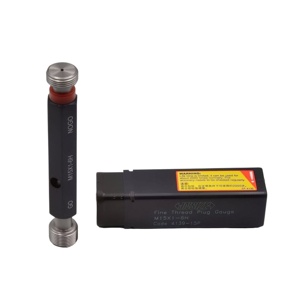 Insize 4139-15P Fine Thread Plug Gage – M15 × 1 (Go / No-Go, Class 6H)-0