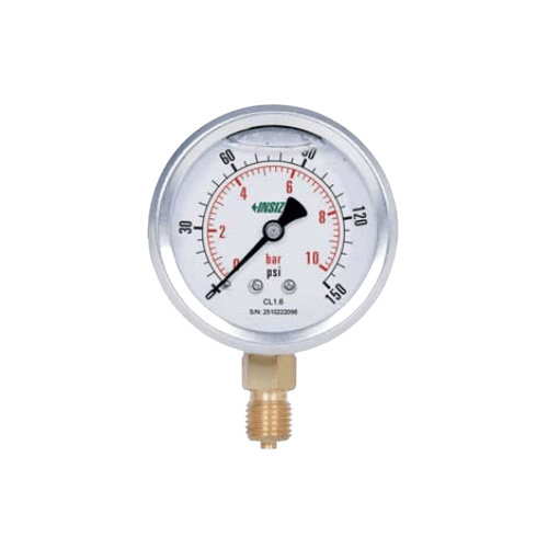 Insize Bourdon Tube Pressure Gauge 1/4BSP 0–10 Bar Series 5201-63B2Y10-0