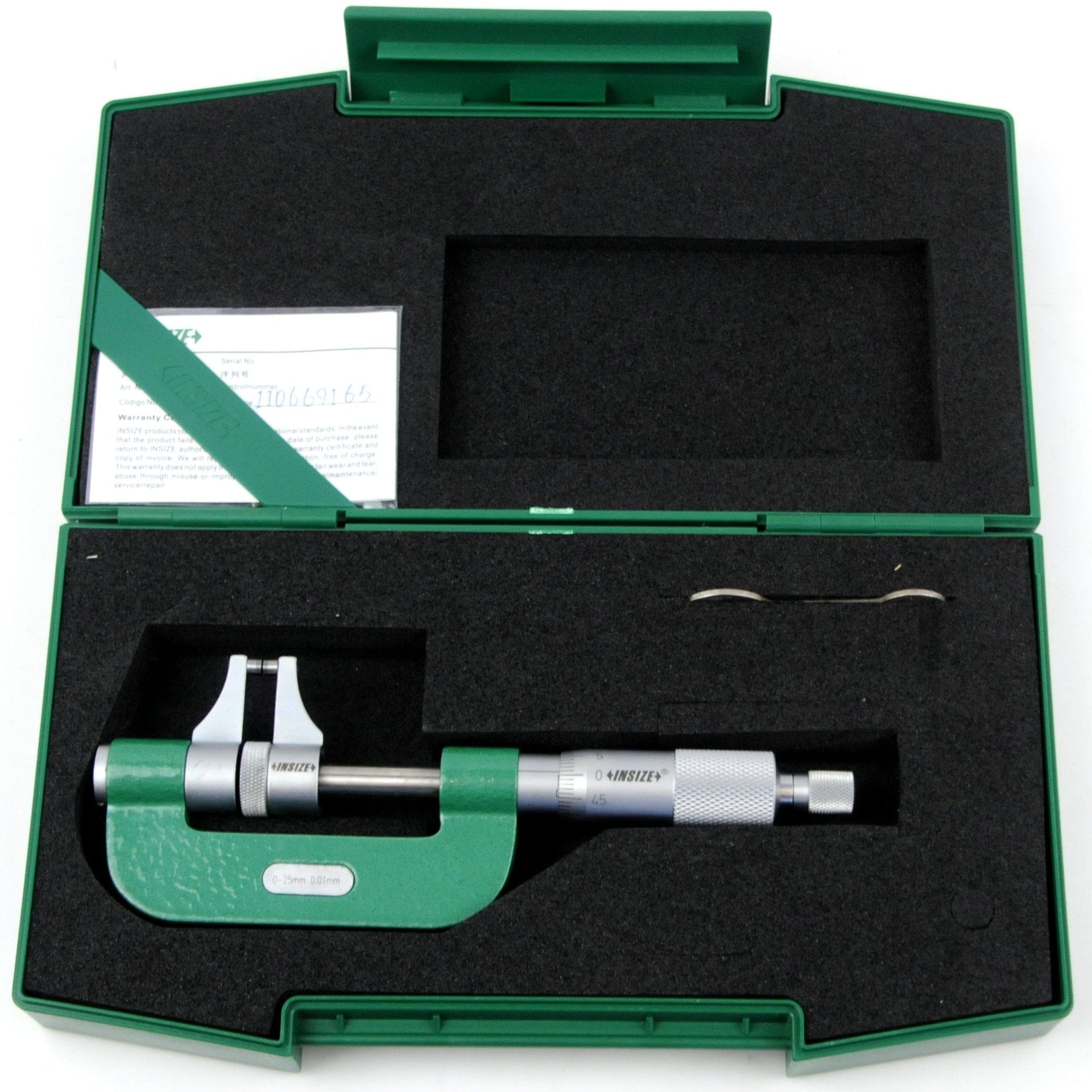Insize Caliper Type Micrometer 0-25mm Range Series 3238-25-0