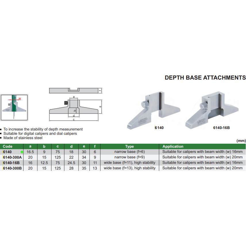 Insize Depth Base Attachment Series 6140-2