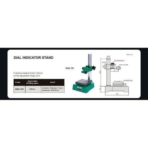 Insize Dial Indicator Stand 150mm Travel Series 6863-150-1