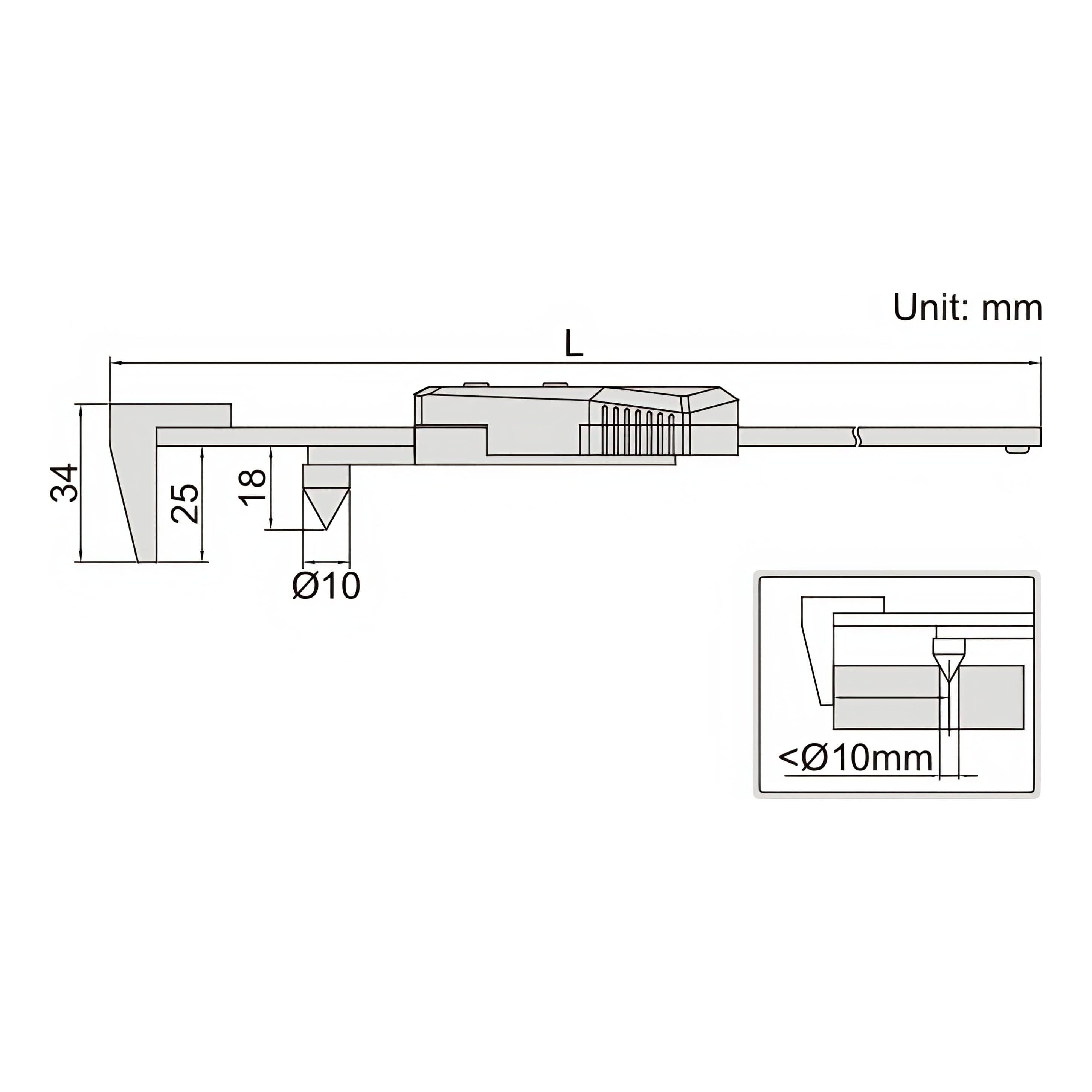 Insize Digital Back-Jaw Edge to Center Caliper Range Series 1524-200-3