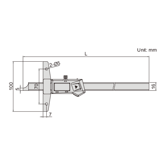 Insize Digital Depth Gauge 0-150mm / 0-6" Range Series 1147-150-3