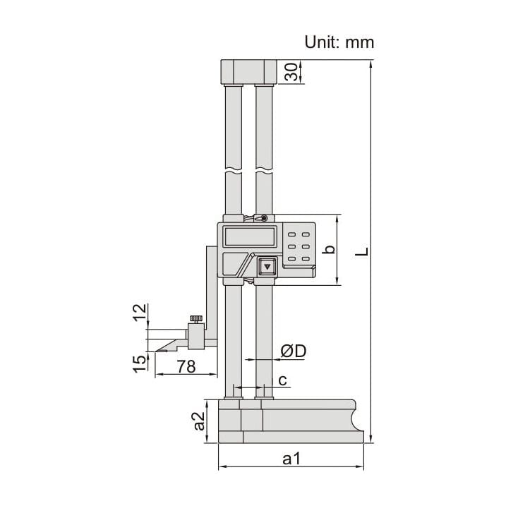 Insize Digital Height Gauge  0-450mm / 0-18" Range Series 1151-450-3