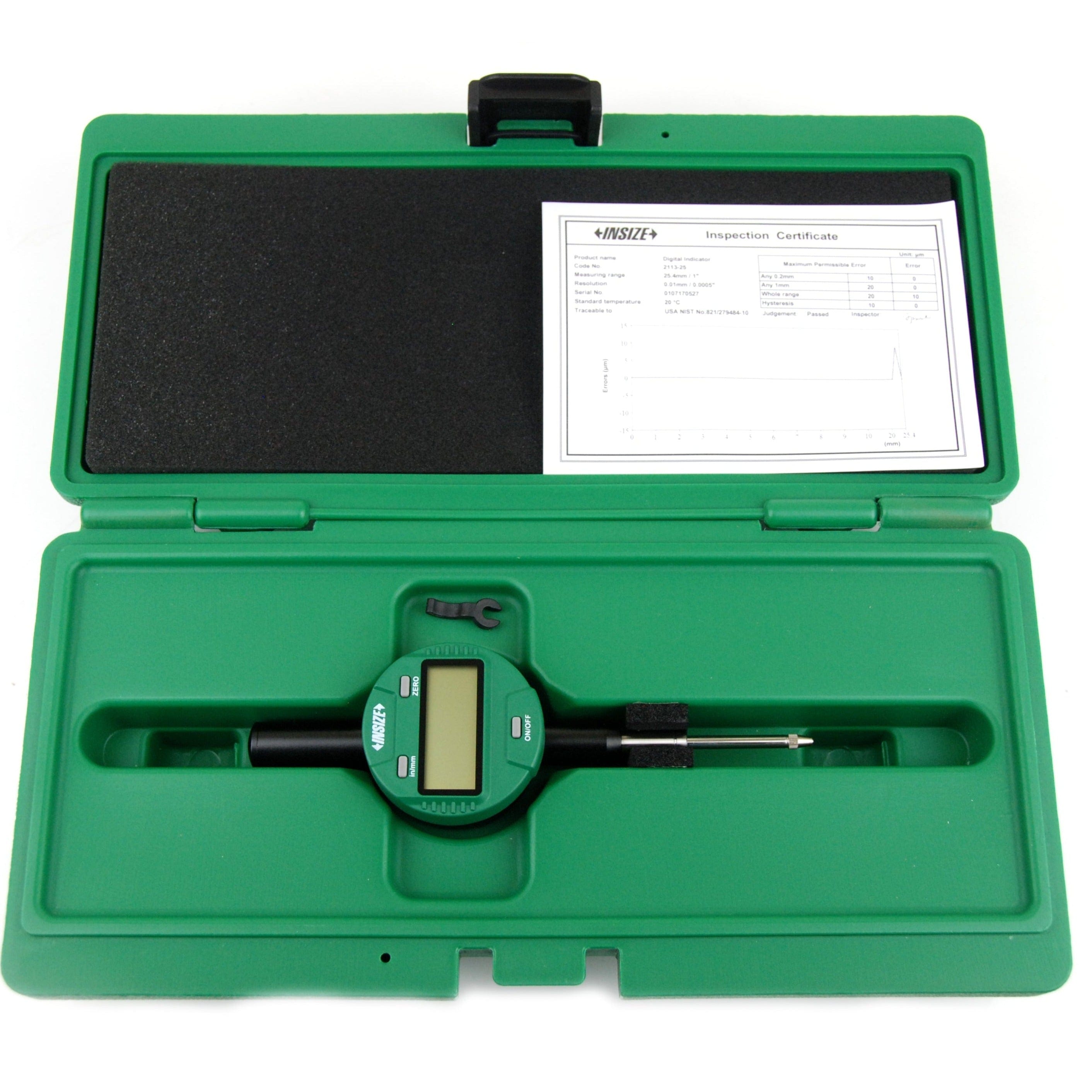 Insize Digital Indicator 25.4mm/1" Range Series 2113-25-0